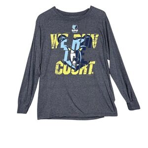 Memphis Grizzlies NBA Shirt Mens Large Gray We Run The Court Long Sleeve T-Shirt